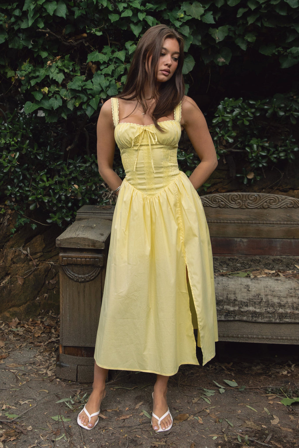 LORETTA Stretch Poplin Maxi Dress