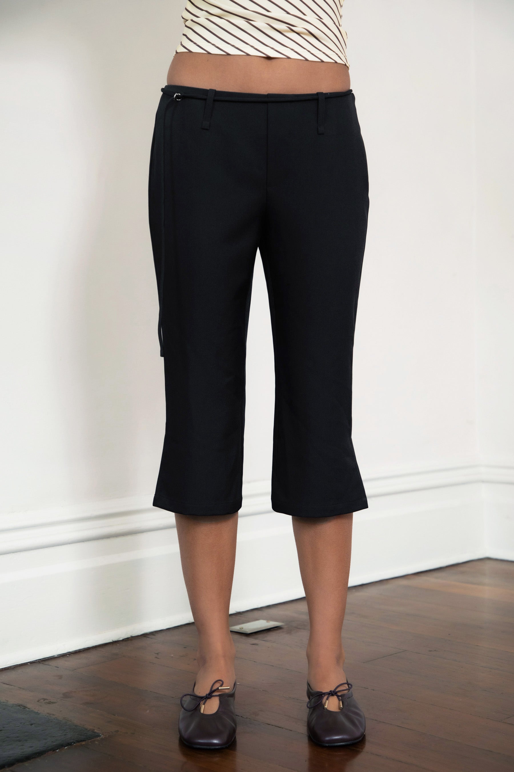 COLETTE Slit Cropped Dress Pants