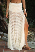 MARISS Flowy Stretch Lace Side Slit Maxi Skirt